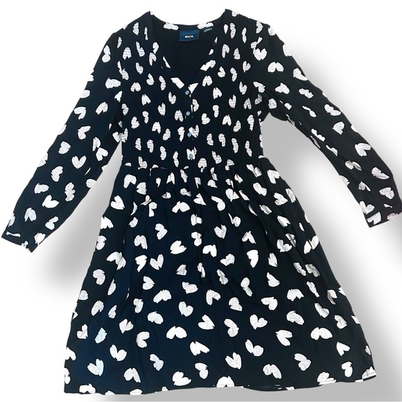 Maeve Dresses & Skirts - Maeve by Anthropologie Black‎ & White Womens Size Small Heart Print Dress